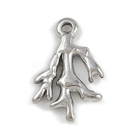 Marine Animal 304 Stainless Steel Coral Shape Charms LS-STAS-K287-07B-P-1