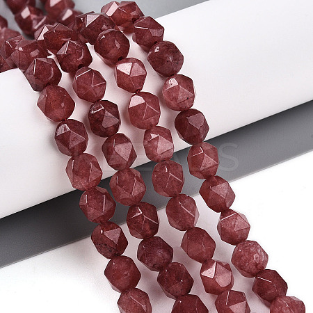 Dyed Natural White Jade Beads Strands G-T139-8mm-46O-1