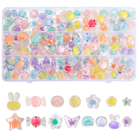 154Pcs Transparent Acrylic Beads Sets TACR-CA0001-27-1