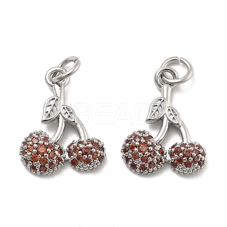 Brass Micro Pave Cubic Zirconia Pendants KK-U060-25P-1