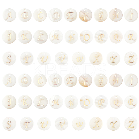 52Pcs 26 Style Natural Freshwater Shell Pendants SHEL-PH0001-21-1