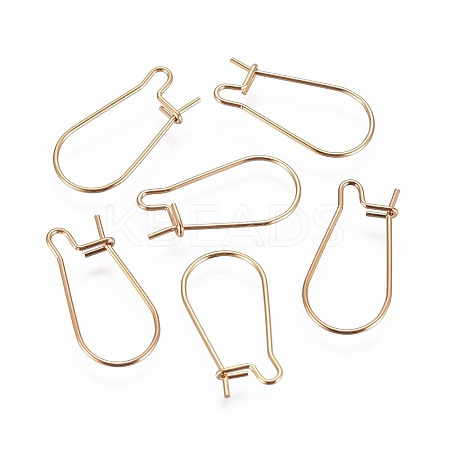 Ion Plating(IP) 304 Stainless Steel Hoop Earrings Findings Kidney Ear Wires LS-STAS-G200-01A-G-1