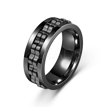304 Stainless Steel Gear Rotatable Finger Rings FS-WGAD37A-27-1