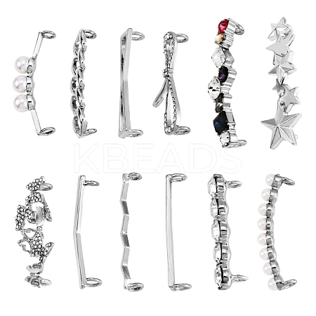 13Pcs 13 Styles Zinc Alloy Shoes Buckle Clips FIND-SZ0001-46P-1