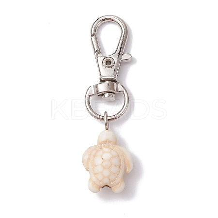 Synthetic Turquoise Tortoise Pendant Decorations HJEW-JM01355-02-1