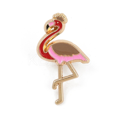 Flamingo Shape Enamel Pins JEWB-F039-06-1