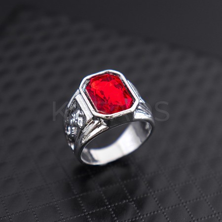 Alloy Rhinestone Finger Rings for Men FS-WG512DB-26-1