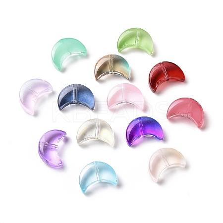 Transparent Spray Painted Glass Beads X-GLAA-I050-04-1