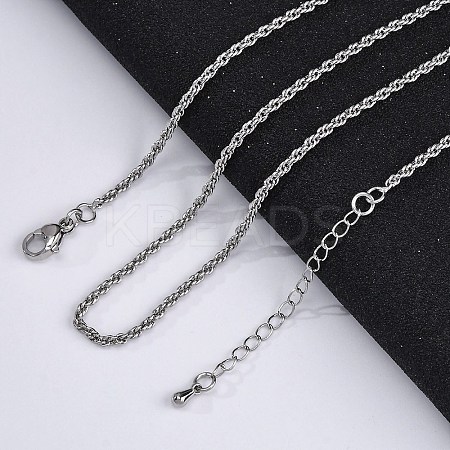 Brass Rope Chains Necklaces for Women NJEW-D302-03P-1