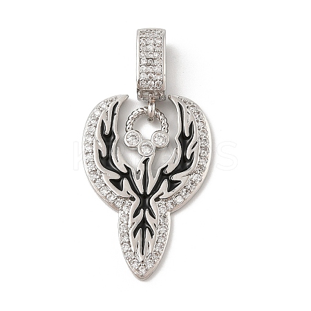 Brass Micro Pave Cubic Zirconia Pendants KK-U047-09P-1