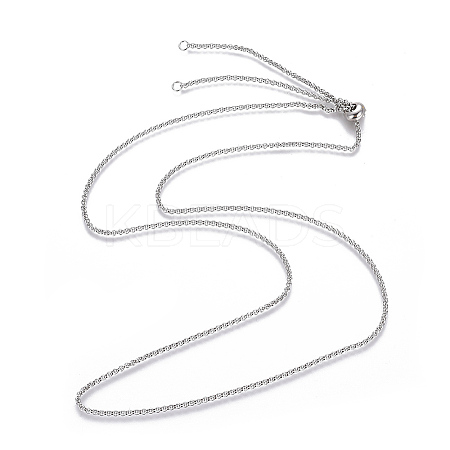 Tarnish Resistant Adjustable 304 Stainless Steel Slider Necklaces LS-MAK-L026-07A-P-1