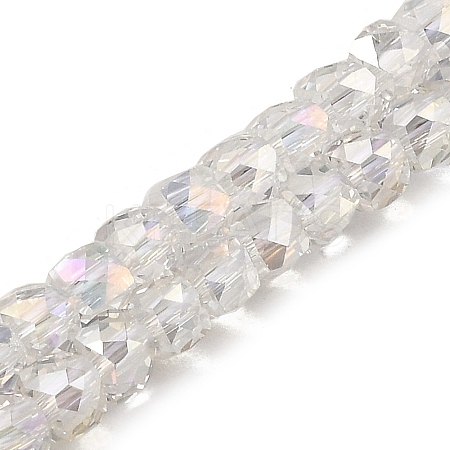 Electroplate Transparent Glass Beads Strands GLAA-C029-03B-01-1