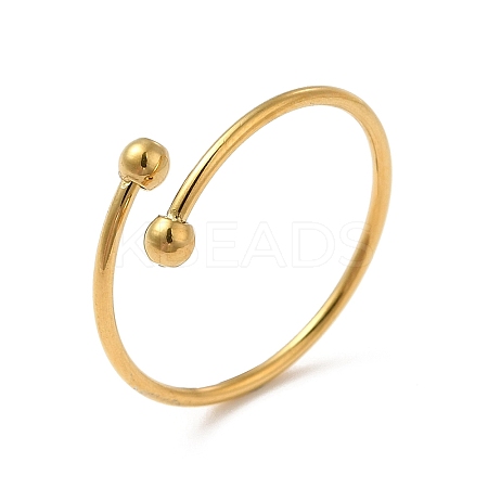 Ion Plating(IP) 304 Stainless Steel Wire Wrapped Open Cuff Ring for Women X-RJEW-E066-12G-1