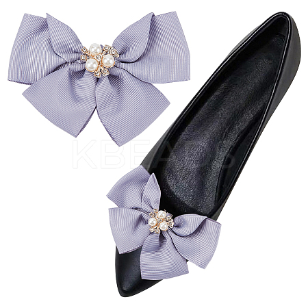 Polyester Bowknot Shoe Decorations FIND-WH0002-18B-1