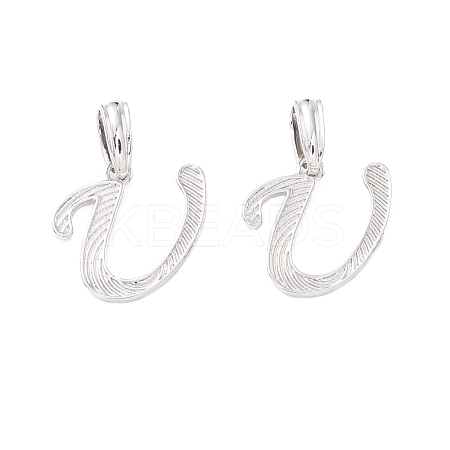 Rack Plating Eco-Friendly Brass Letter Pendants KK-K265-02P-U-1