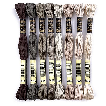 8 Skeins 8 Colors 6-Ply Crochet Threads PW-WG76952-08-1
