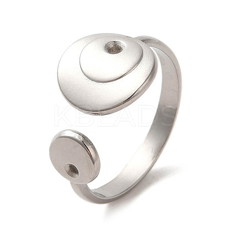 Non-Tarnish 304 Stainless Steel Open Cuff Ring RJEW-C068-05B-P-1