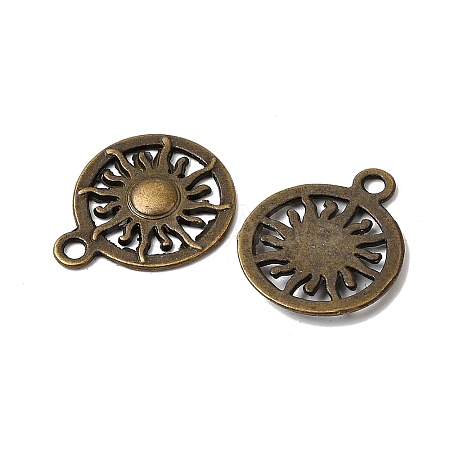Sun Tibetan Style Alloy Pendants TIBEP-S295-54AB-NR-1