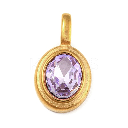 Golden Plated 304 Stainless Steel Rhinestone Pendants LS-STAS-Q253-01G-05-1