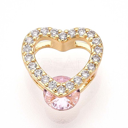 Brass Micro Pave Cubic Zirconia Charms KK-N261-19B-G-1