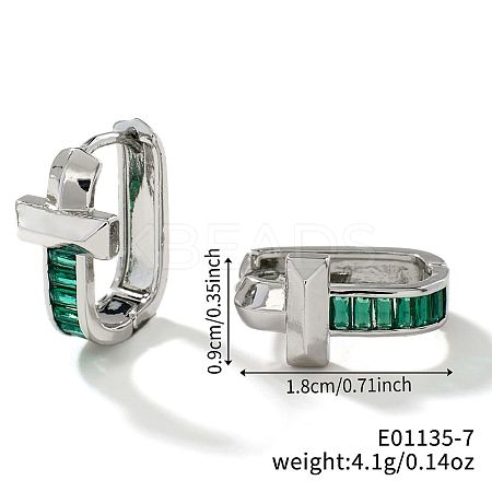 Geometric U-shaped Brass Hoop Earrings for Women SW5755-7-1