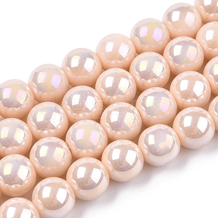 Electroplate Opaque Glass Beads Strands LS-GLAA-T032-P8mm-AB09-1