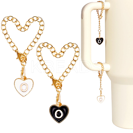 2 Sets Alloy Enamel Cup Pendant Decorations HJEW-SC0001-56O-1