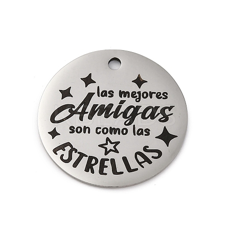 Anti-Tarnish 201 Stainless Steel Pendants STAS-R002-01P-19-1