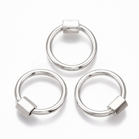 Brass Screw Carabiner Lock Charms LS-KK-T047-06P-1