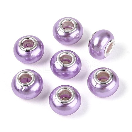 Imitation Pearl Style Resin European Beads RPDL-T003-001D-1