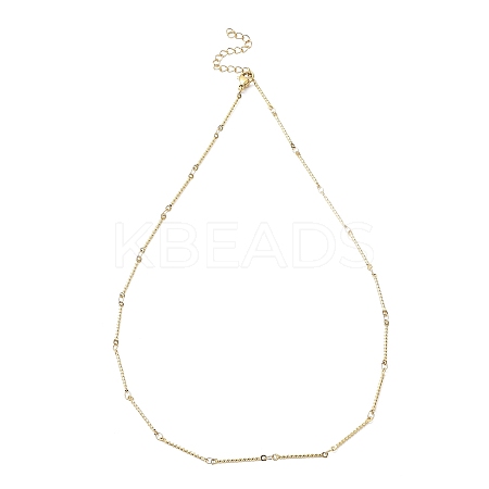 Ion Plating(IP) 304 Stainless Steel Twist Bar Link Chain Necklace NJEW-K249-08G-1