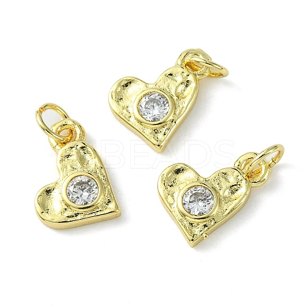 Rack Plating Brass Micro Pave Cubic Zirconia Pendants KK-K332-08G-1
