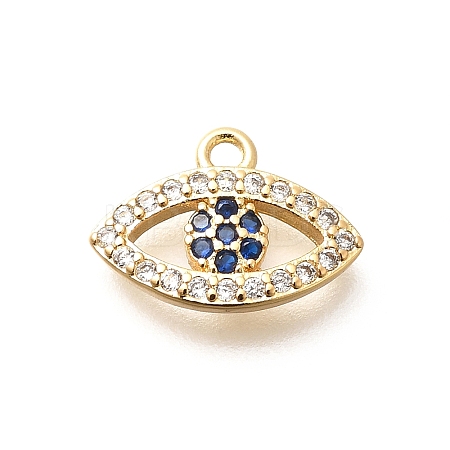 Brass Micro Pave Cubic Zirconia Charms KK-G519-09G-02-1