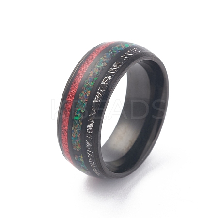 Ion Plating(IP) 304 Stainless Steel Shell Cuff Ring for Women RJEW-M014-01B-D-1