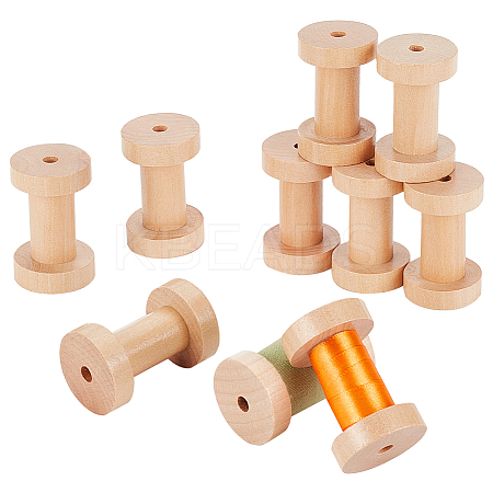 Retro Wood Sewing Cross Stitch Embroidery Thread Storage Bobbins WOOD-WH0124-66-1