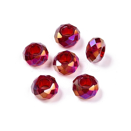 Transparent Glass European Beads GPDL-N005-D14mm-A05-1