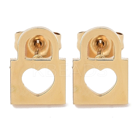 PVD Vacuum Plating 304 Stainless Steel Stud Earrings for Women EJEW-A048-40D-G-1