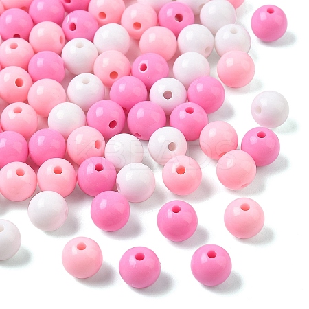 50pcs 3 Colors Opaque Acrylic Beads MACR-YW0004-01D-06-1