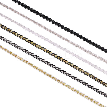6 Yards 6 Colors Polyester Braided Lace Trim OCOR-GL0001-18-1