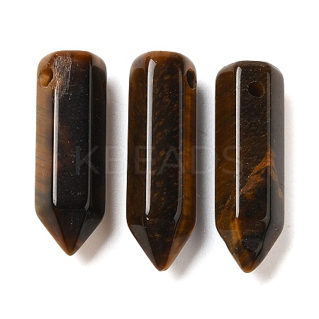 Natural Tiger Eye Pointed Pendants G-C158-05E-1