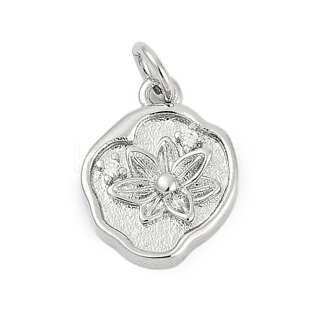 Brass Micro Pave Clear Cubic Zirconia Pendants KK-G522-07P-1
