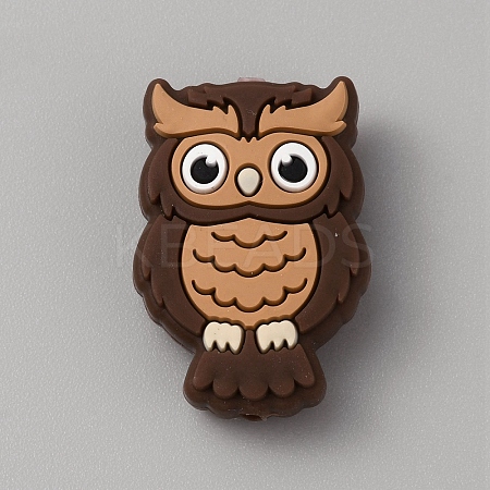 Owl Food Grade Eco-Friendly Silicone Beads LS-SIL-WH0019-26E-1