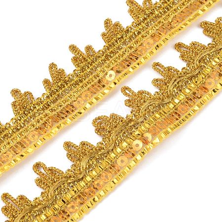 Sparkle Metallic Sequin Polyester Lace Trim SRIB-WH0011-047-1