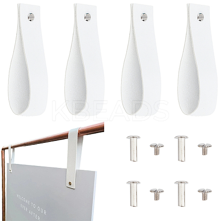 4Pcs PU Leather Sign Straps for Hanging Wedding Sign AJEW-CL0002-28A-1