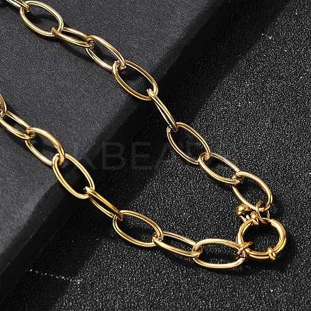 304 Stainless Steel Cable Chain Necklaces with Spring Ring Clasps for Women X-NJEW-Z091-09G-1