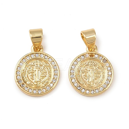 Brass Micro Pave Cubic Zirconia Pendants KK-L255-12G-1