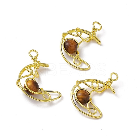 Natural Tiger Eye Pendants G-H281-41G-05-1