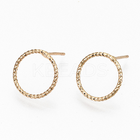 Brass Stud Earrings X-EJEW-N018-006-NF-1