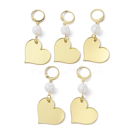 Acrylic Heart Pendant Decoration HJEW-JM01306-1