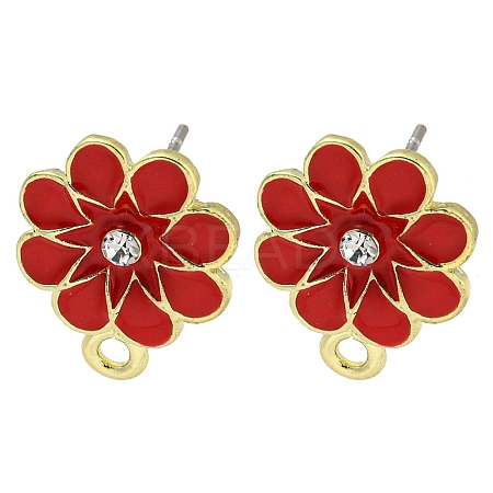 Rack Plating Alloy Stud Earring Finding FIND-C053-07G-01-1